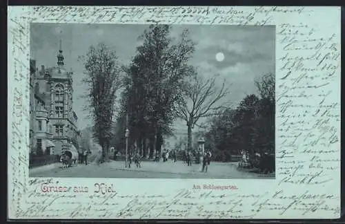 Mondschein-AK Kiel, Partie am Schlossgarten