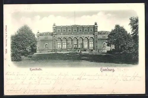 AK Hamburg-St.Georg, Die Kunsthalle mit Gartenanlage