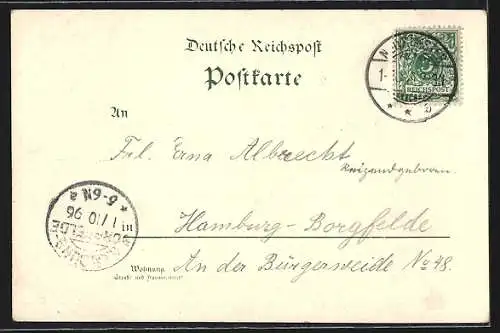 Lithographie Kiel, Kriegshafen, See-Badeanstalt, Leuchtturm