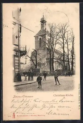 AK Hamburg-Ottensen, Partie an der Christians-Kirche