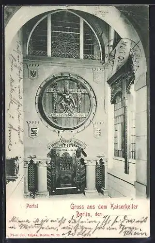 AK Berlin, Gasthaus Kaiser-Keller, Portal, Friedrichstrasse 178