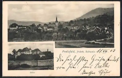 AK Pretzfeld /Fränk. Schweiz, Teilansicht mit Strassenpartie, Schloss