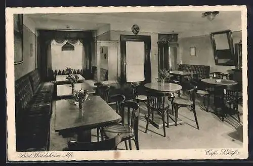 AK Bad Windsheim /Mfr., Cafe Schäfer, Innenansicht