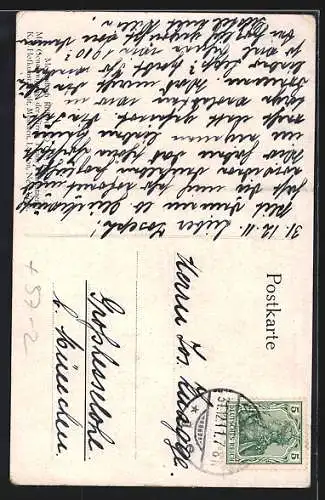 AK Blumentag der Provinz Brandenburg 1911, Kind sitzt auf einer Wiese