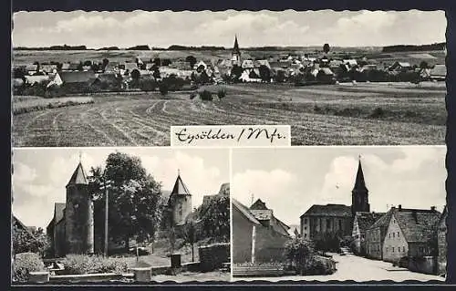 AK Eysölden /Mfr., Gesamtansicht, Kirche und Schloss