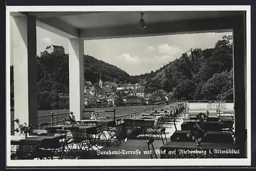 AK Riedenburg i. Altmühltal, Ortsansicht von der Jurahotel Terrasse