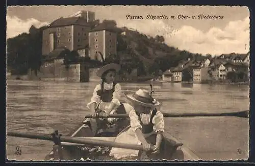 AK Passau, Ilspartie mit Ober-und Niederhaus