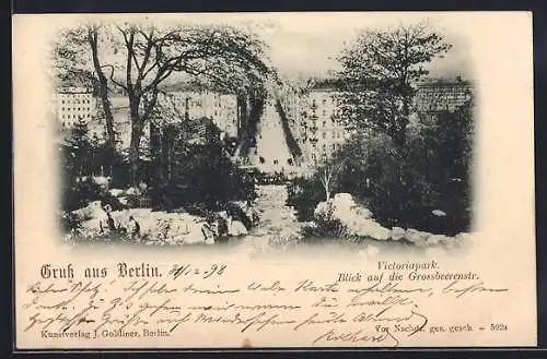 AK Berlin-Kreuzberg, Victoriapark mit Blick auf Grossbeerenstrasse