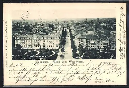 AK Mannheim, Blick vom Wasserturm