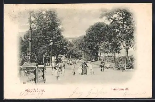 AK Magdeburg, Strassenpartie am Fürstenwall