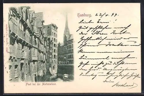 AK Alt-Hamburg, Fleet bei der Mattenwiese