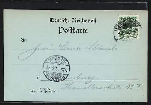 Mondschein-AK Wernigerode, Ortsansicht im Winter