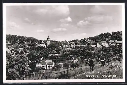 AK Gräfenberg /Fränk. Schweiz, Ortsansicht von einem Berg aus