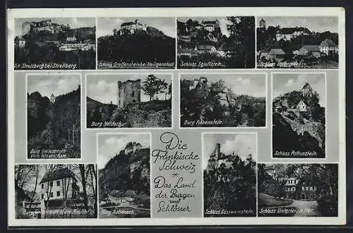 AK Egloffstein, Burgen und Schlösser der Fränkischen Schweiz, Burg Rabeneck, Streitburg, Schloss Egloffstein