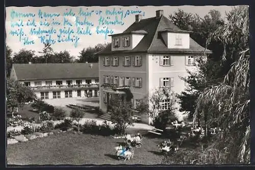 AK Gössweinstein /Fränkische Schweiz, Pension Stempferhof mit Garten