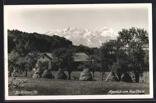 AK Bad Heilbrunn /Obb., Alpenblick vom Haus Enzian