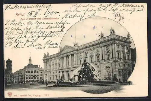 AK Berlin, Kgl. Marstall und Schlossbrunnen