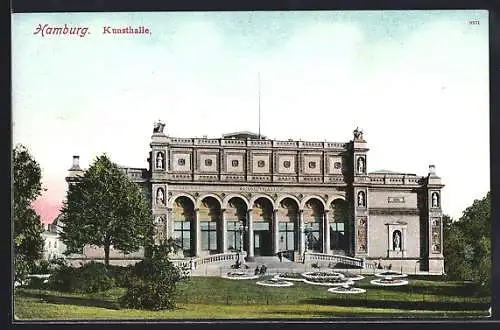 AK Hamburg-St.Georg, Kunsthalle mit Parkanlage