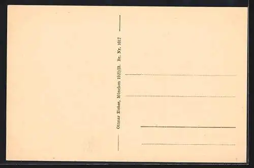 AK München, Nationaltheater mit Denkmal
