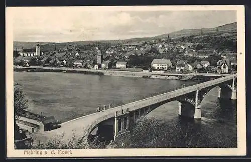 AK Mehring a. d. Mosel, Ortsansicht vom gegenüberliegenden Ufer
