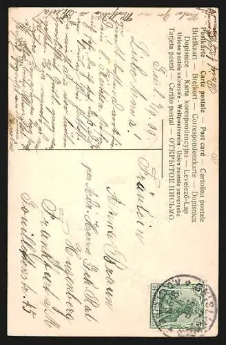 AK Ballon mit Blumen