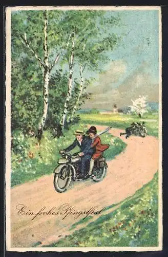 AK Paar fährt Motorrad