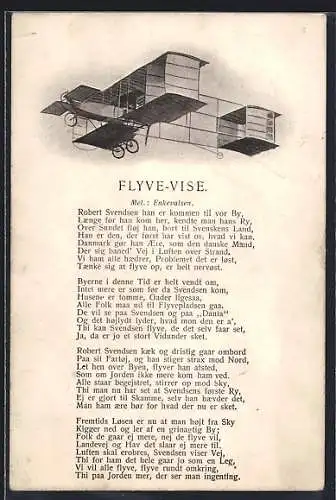 AK Flugzeug, Gedicht Flyve-Vise
