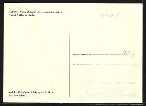 AK Segelflugzeug am Boden