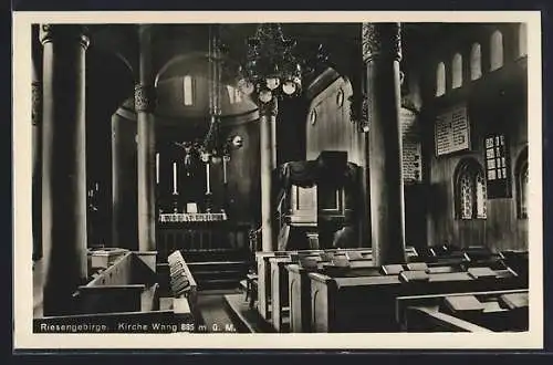 AK Wang /Riesengebirge, Kirche Wang, Innenansicht