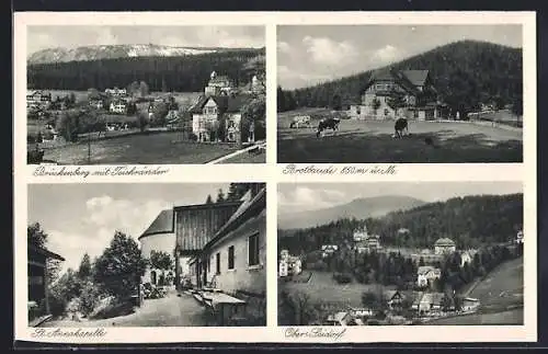 AK Brückenberg, Teilansicht mit Teichränder, Brotbaude, St. Annakapelle, Ober-Seidorf