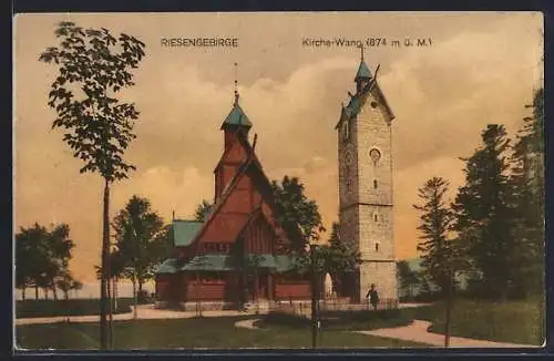 AK Brückenberg im Riesengebirge, Kirche Wang