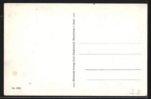 AK Wolfshau, Gesamtansicht des Ortes von oben nach den Teichrändern