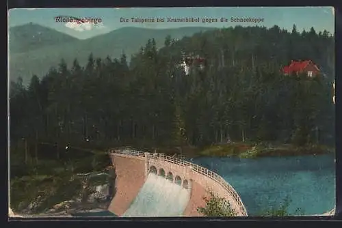 AK Krummhübel /Riesengebirge, Talsperre gegen die Schneekoppe