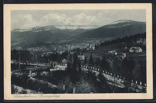 AK Schreiberhau i. Riesengebirge, Ortsansicht aus der Vogelschau