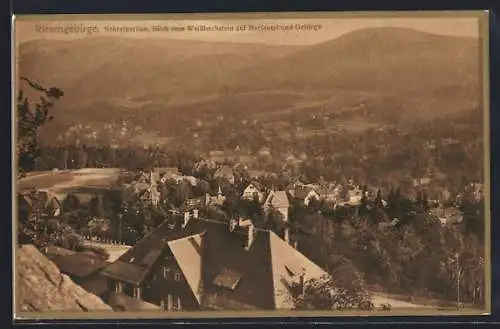 AK Schreiberhau /Riesengebirge, Blick vom Weissbachstein auf Mariental und Gebirge