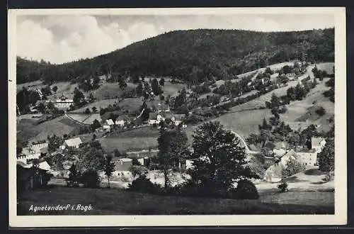 AK Agnetendorf i. Rsgb., Ortsansicht vom Berghang aus