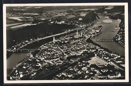 AK Passau, Ortsansicht, Fliegeraufnahme