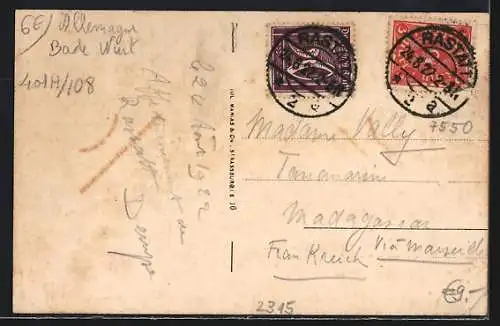 AK Rastatt, Marktplatz u. Schlossstrasse