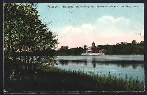 AK Potsdam, Heiligensee und Marmorpalais, Sommersitz des deutschen Kronprinzen