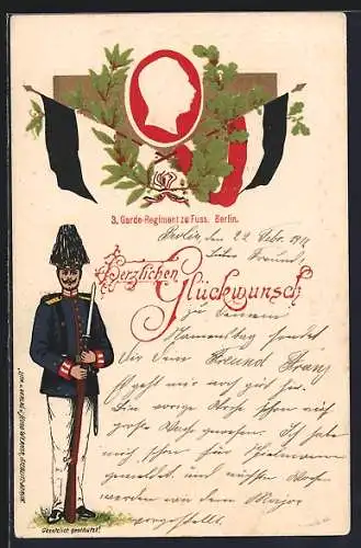 AK Berlin, 3. Garde-Regiment zu Fuss, Kaiser Wilhelm II.