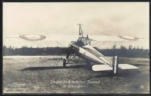 Foto-AK Sanke Nr. 1033: Zweisitzer-Eindecker Parasol