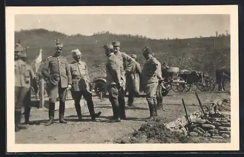 Foto-AK Sven Hedin mit österreichischen Offizieren