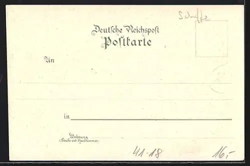Lithographie Rheindampfer Hohenzoller in Fahrt