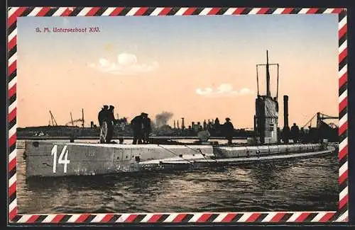 AK SM Unterseeboot XIV auf See