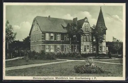 AK Greifenberg i. P., Genesungsheim Waldblick mit Garten