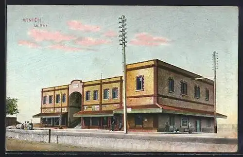 AK Miniéh, La Gare, Bahnhof