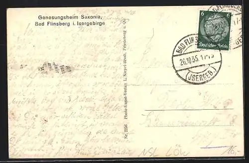 AK Bad Flinsberg i. Isergebirge, Genesungsheim Saxonia