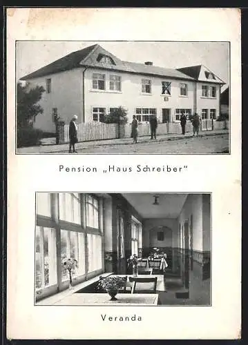 AK Henkenhagen-Ziegenberg, Pension Haus Schreiber Zum stillen Frieden, Veranda