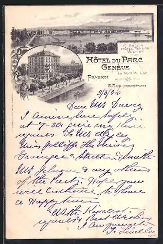 AK Genève, Hôtel du Parc, Propr. E. Ruf