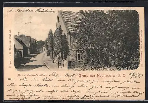 AK Neuhaus a. d. O., M. von Borstel`s Hotel